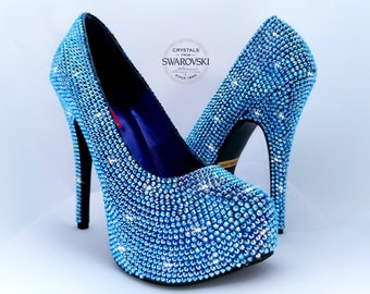 Swarovski shoes - Sparkly High heels - glitter high heel shoe - Bling Shoes - bridal shoe - Rhinstone glitter Shoes - Swarovski wedding shoe