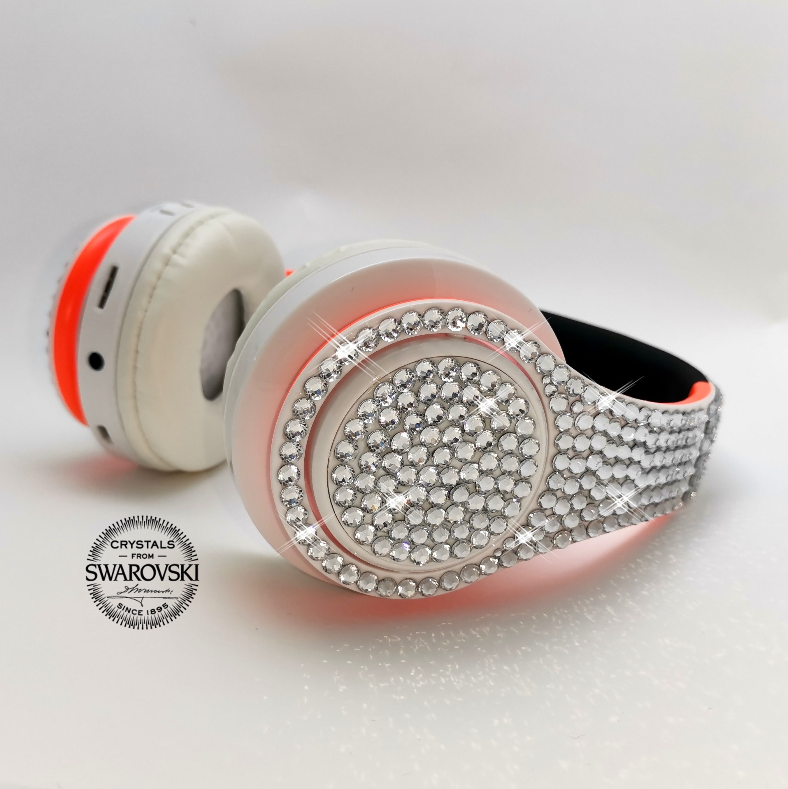 Cuffie Swarovski White Orange Cuffie wireless lucide con | Etsy Italia