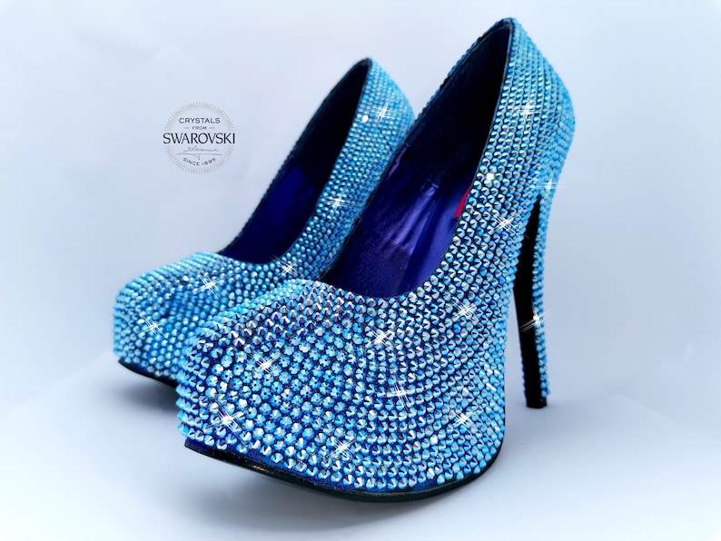 Swarovski Shoes Sparkly High Heels Glitter High Heel Shoe | Etsy