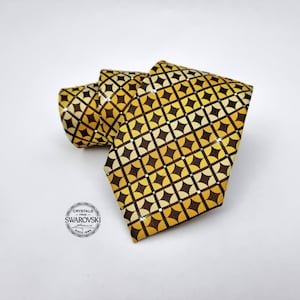Embellished Swarovski Crystal Men Necktie, Wedding Tie Anniversary Gift for Him Boyfriend Fathers day Husband, Grooms Semi Formal Event wear