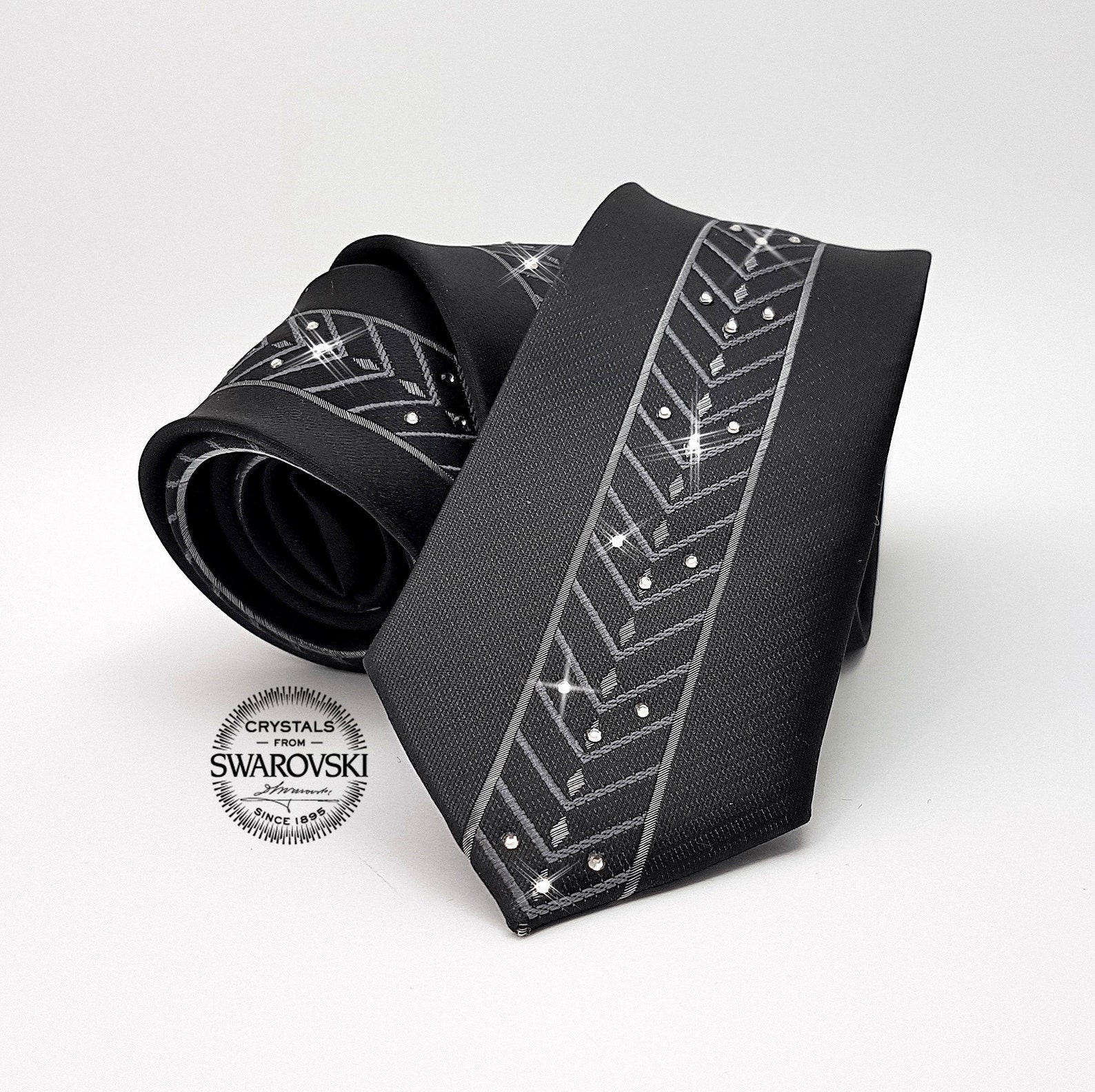 118 Pcs Swarovski Crystal Necktie Skinny Slim Men 150 Cm Tie