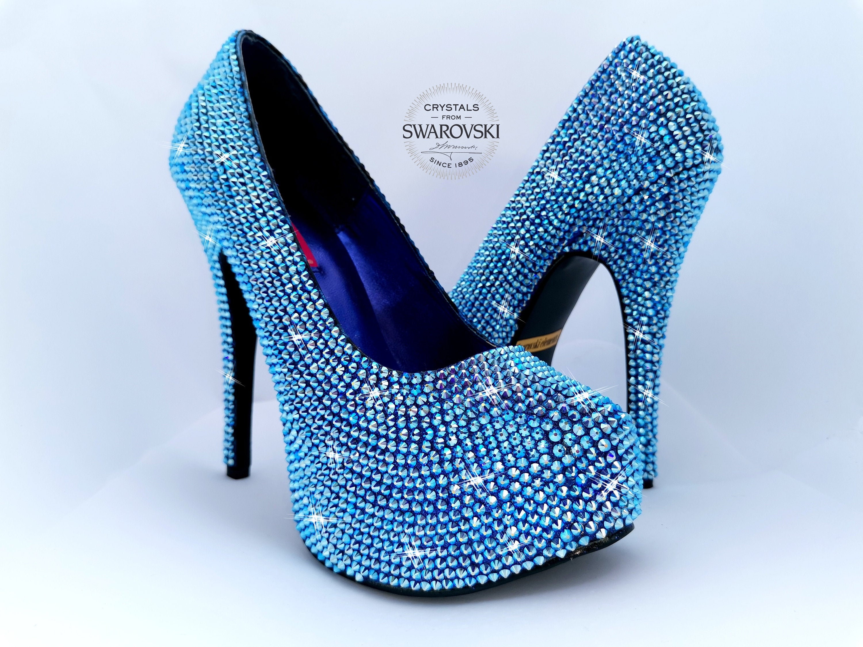 Swarovski Shoes Sparkly High Heels Glitter High Heel Shoe Bling Shoes Bridal Shoe Rhinstone Glitter Shoes Swarovski Wedding Shoe Etsy