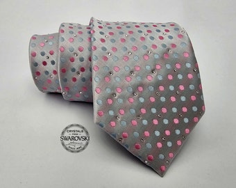 199 piezas Swarovski Crystal Necktie - Corbata de hombre - Corbata embellecida - Corbata de cristal - Corbata de ocasión especial - Corbata de boda - Corbata negra