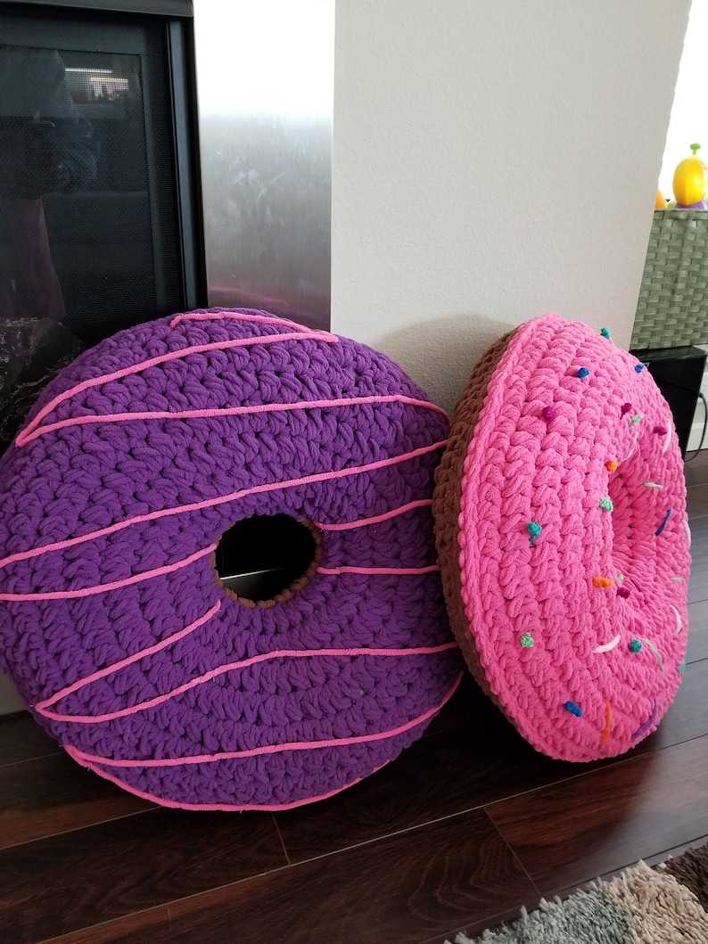 Giant Crochet Donut Pillow Etsy