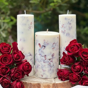 The Floral Dream Collection Unity Soy Candles, Candles with Flower Petals, Wedding Unity Candle, Unity Ceremony, Romantic Home Decor Candle