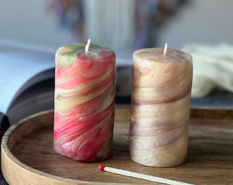 Hand Twisted Pillar Candles, Candle Gift Pack, Decorative Candles, Unique Candles, Table Decor.