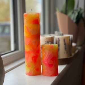 Bright Handmade Candles, Quirky Home Decor, Long Lasting Candles, Colourful Decor, Birthday Gift, Friend Gift, Neon Candles. image 1