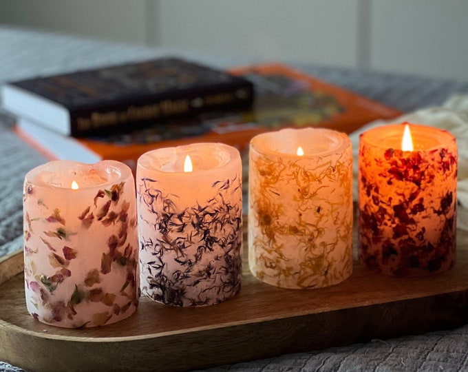 The Floral Dream Collection Candles, Botanical  Candle, Flower Petals Candle, Housewarming Gift, Scented Gift, Floral Gift, Handcrafted.