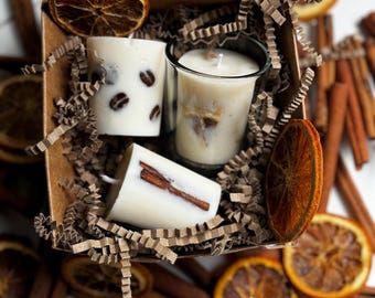 Duftende Soja Votivkerzen Geschenkset - Weihnachten Zimt Aroma