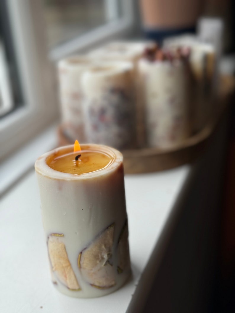 Candle with apple, Fall Candle, Candle Gift, Autumn Candle, Housewarming Gift, Vegan Friendly Gift, Christmas Candle, Scented, Natural Gift. image 7