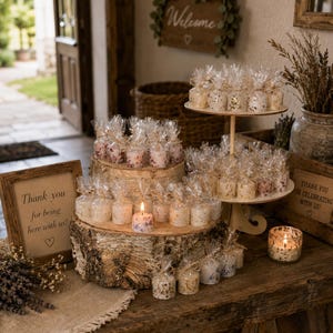 Mini botanische Gastgeschenkkerze | Handgefertigte Hochzeit Gastgeschenke Bild 8