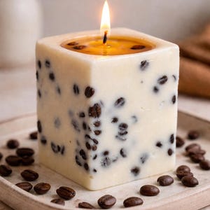 Kaffeebohnen Sojawachs Kerze, Duftendes Kaffee Geschenk Bild 1