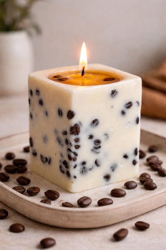 Coffee Bean Soy Wax Candle, Scented Coffee Gift