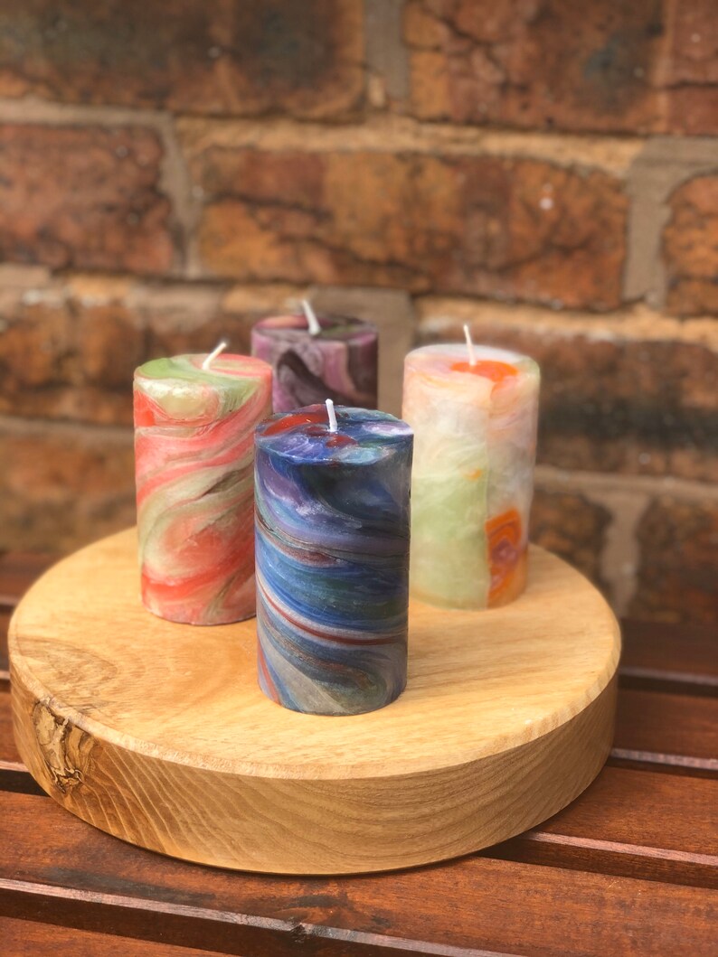 Pillar CandlesMarble CandlesColorful CandlesArtistic Etsy