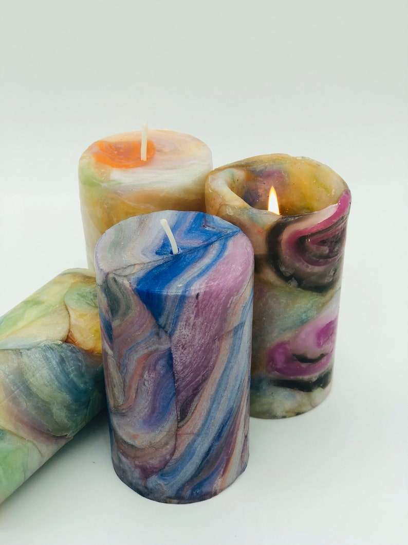 Pillar CandlesMarble CandlesColorful CandlesArtistic Etsy