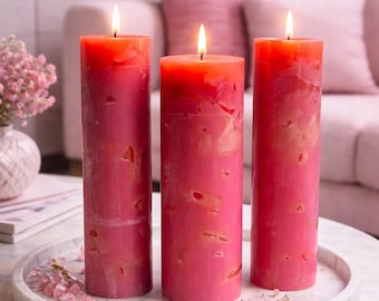 Bright Pillar Candle, Long Lasting, Colorful Home Decor