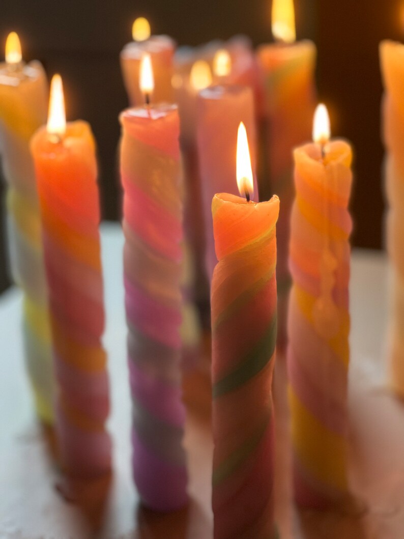Candy Swirl Pastel Taper Candles Twisted Taper Candles Etsy UK