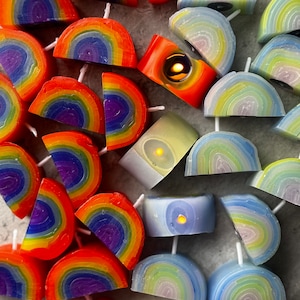 Rainbow Meditation Candles: Colourful Mini Candle Gift