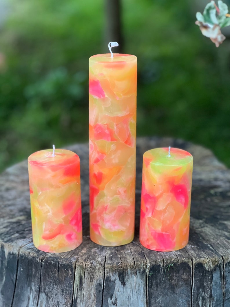 Bright Handmade Candles, Quirky Home Decor, Long Lasting Candles, Colourful Decor, Birthday Gift, Friend Gift, Neon Candles. image 5