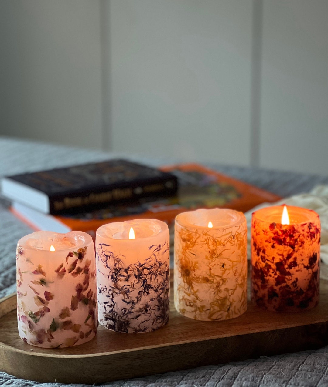 The Floral Dream Collection Candles, Botanical Candle, Flower Petals