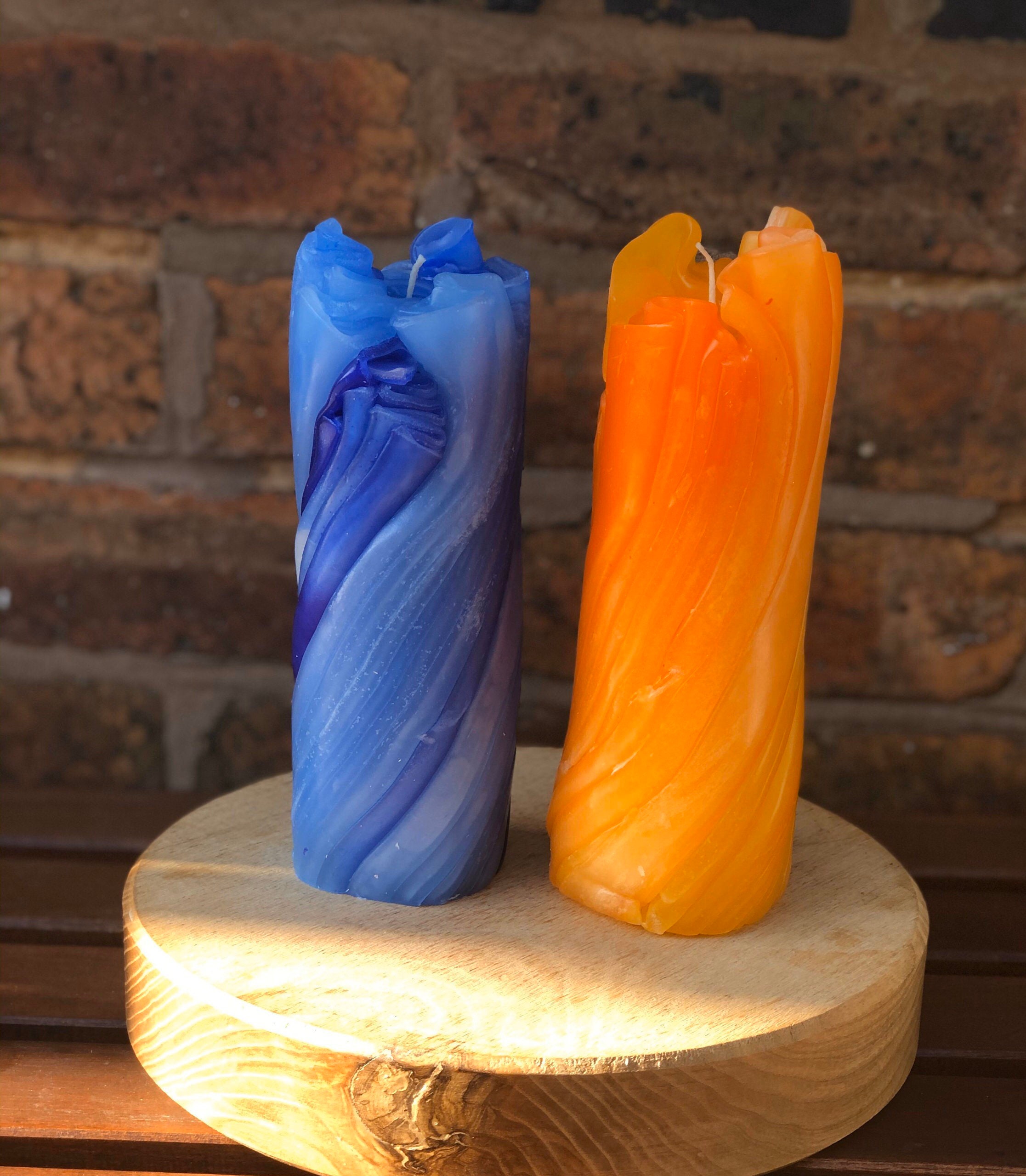 Swirl Candle Abstract Decor Handmade Candle Table Etsy UK