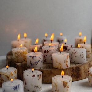 Mini botanische Gastgeschenkkerze | Handgefertigte Hochzeit Gastgeschenke Bild 1