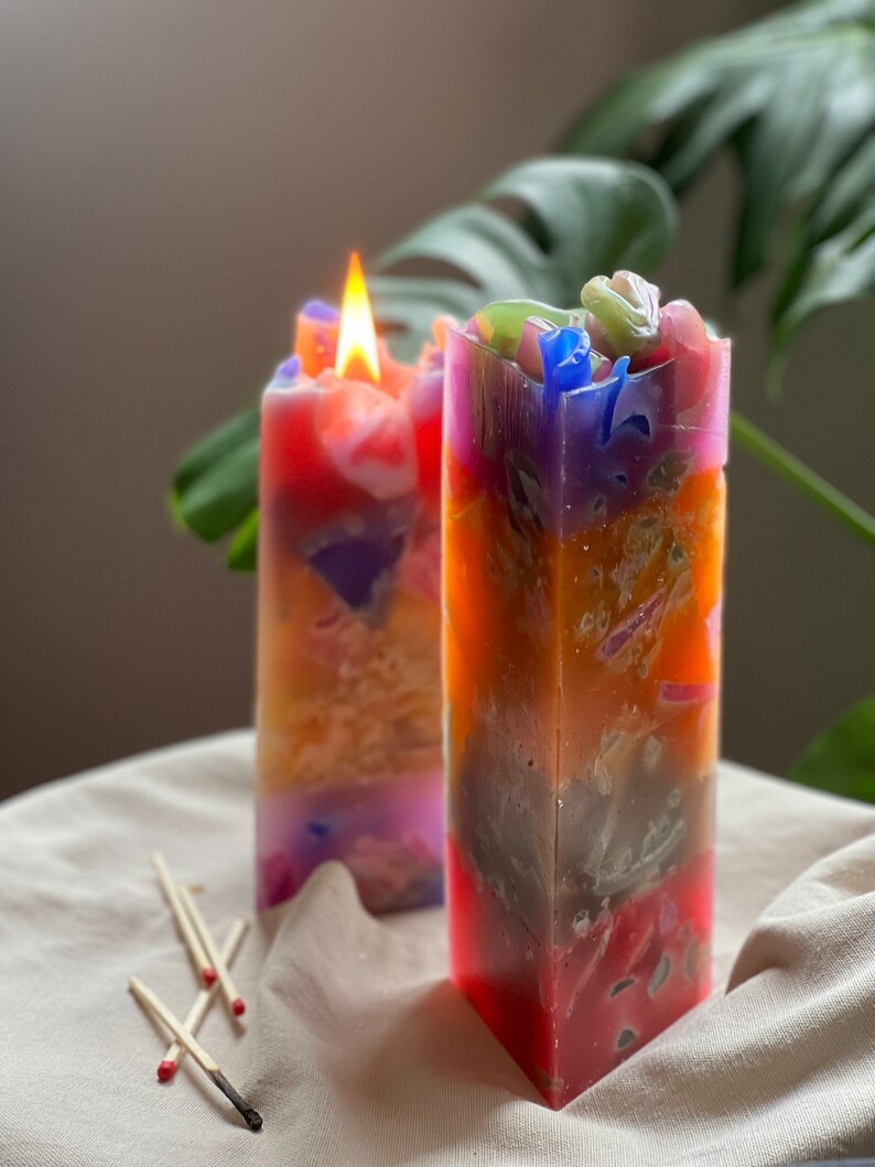 Large Triangle Pillar Candle Gem Candle Shaped Candle Etsy UK