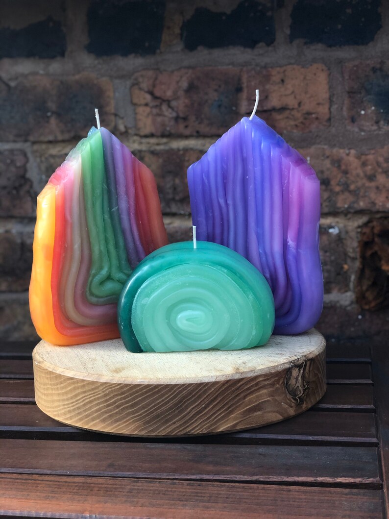 Handmade Abstract Candle Decorative Candle Rainbow Candle Etsy