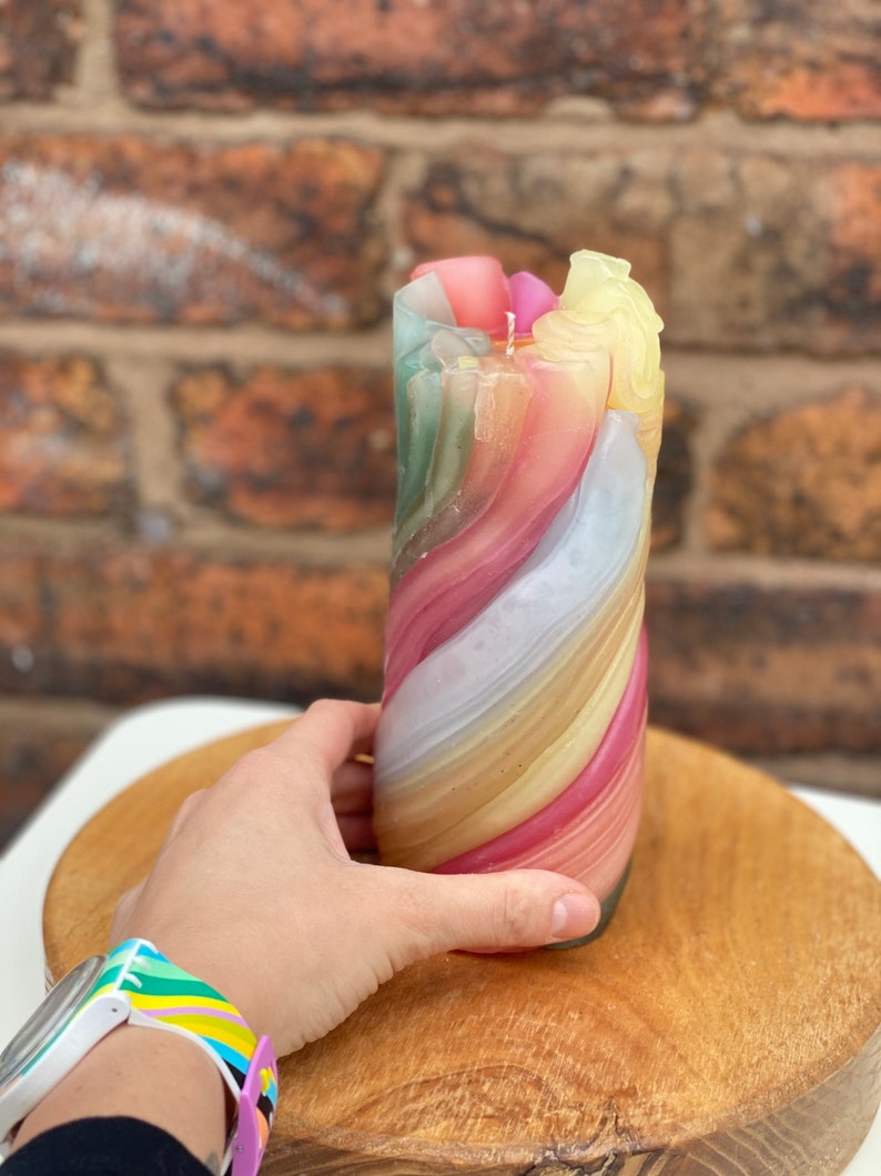 Abstract Candle Pastel Decor Fancy Candles Hand Twisted Etsy