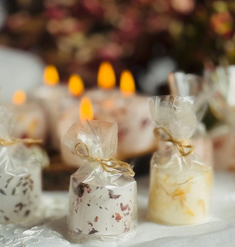 Mini botanische Gastgeschenkkerze | Handgefertigte Hochzeit Gastgeschenke Bild 13