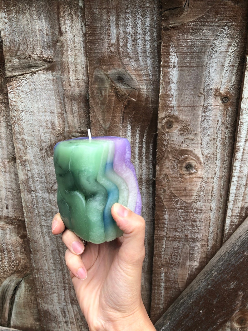 Fancy Candlecolourful Candlefunky Candlepillar Candleswirl Etsy