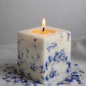 Candela di cera di soia vegana fatta a mano / Petali di fiori secchi, profumo personalizzato immagine 7