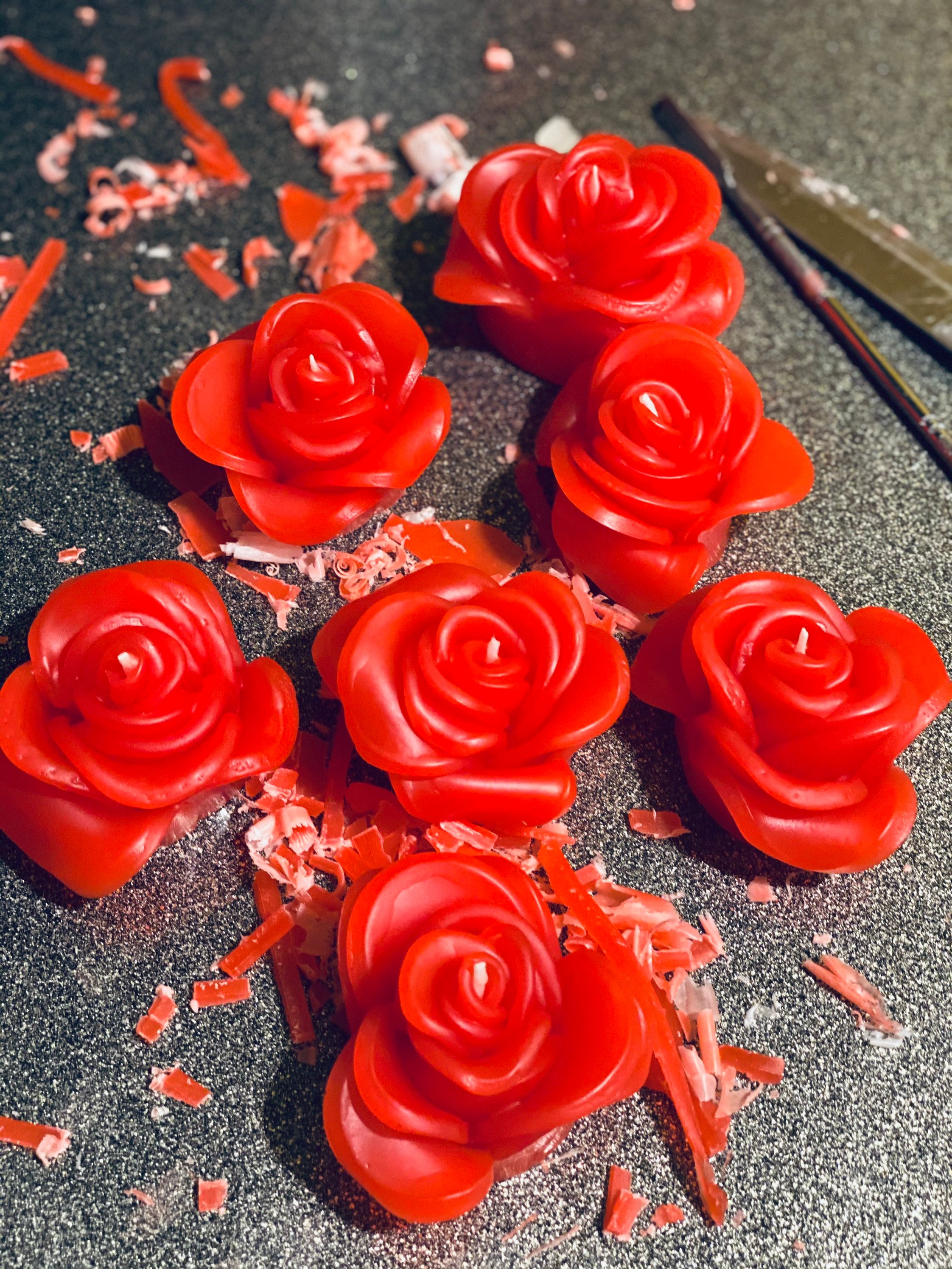 Set de 3 Bougies Roses Rouges Romantiques sur Rapid Cadeau
