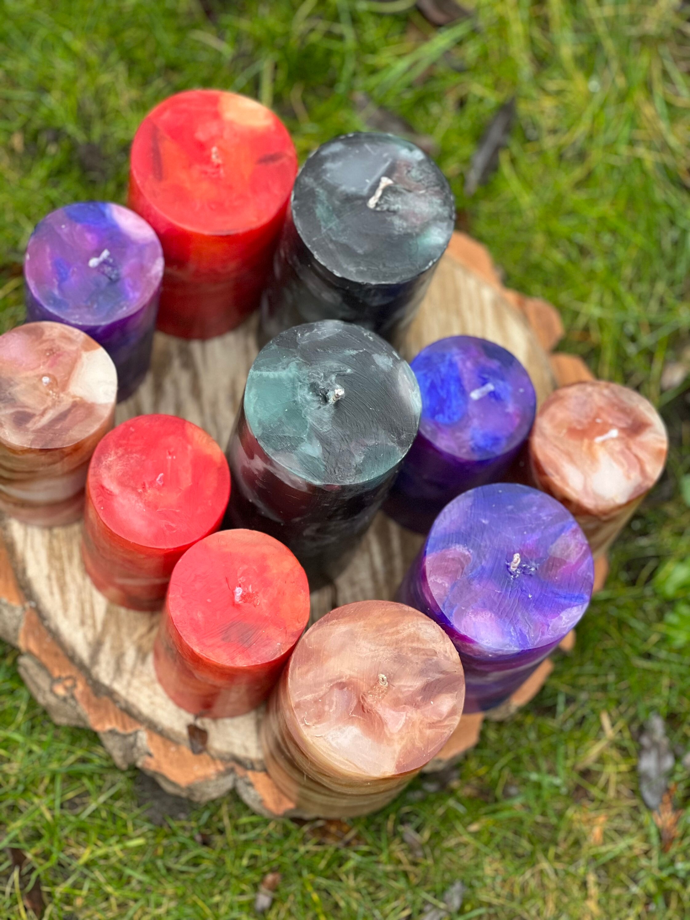 Fiery Hurricane Pillar Candles Hand Twisted Pillar Candles Etsy