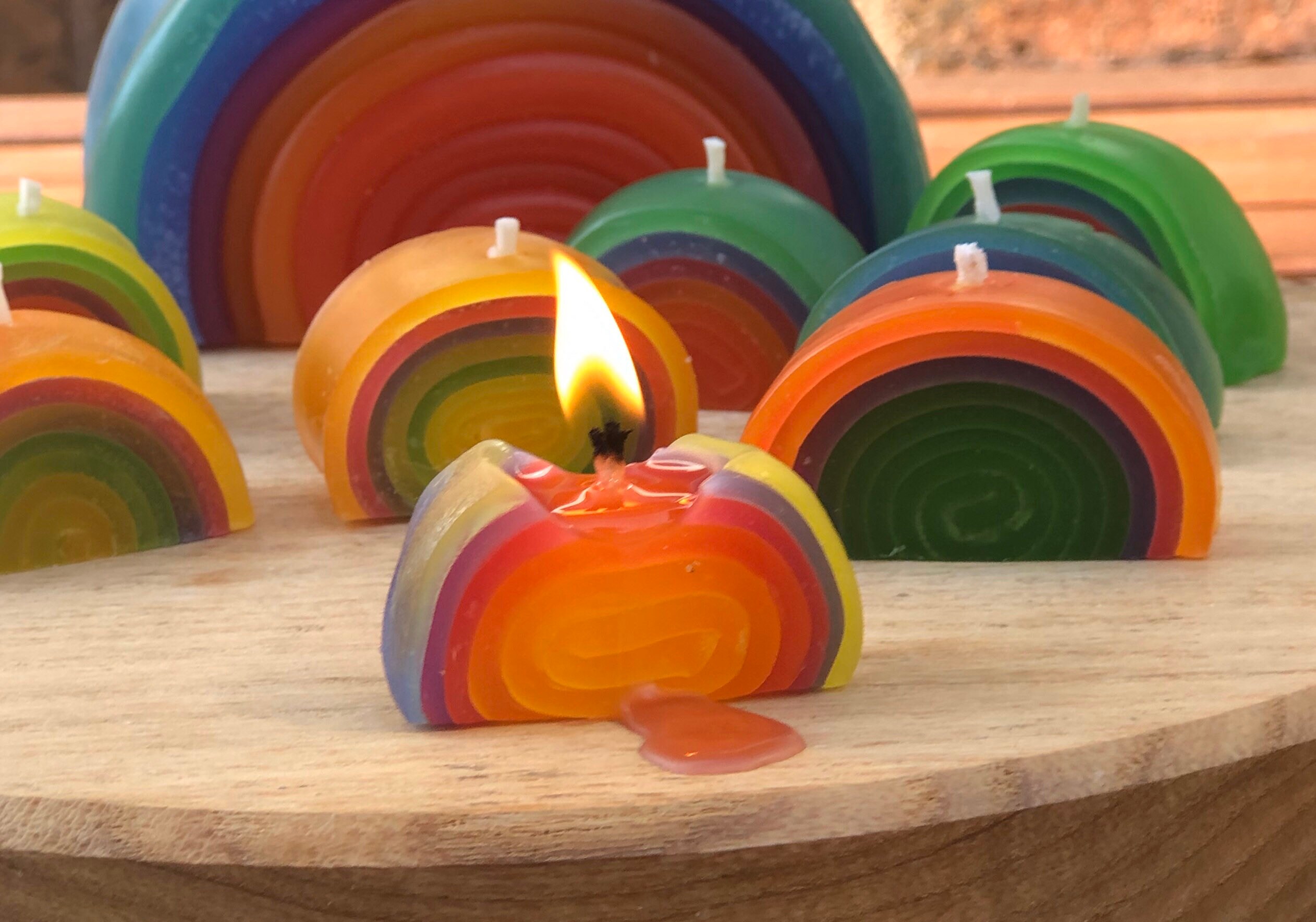 Rainbow Candles Meditation Candles Rainbow Gift Mini Etsy UK
