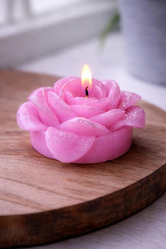Handgemachte Rose Gold Kerze | Schwimmende Wachskerze