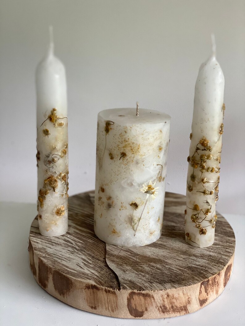 Unity Set Candles Botanical Wedding Candles Centrepiece Etsy UK