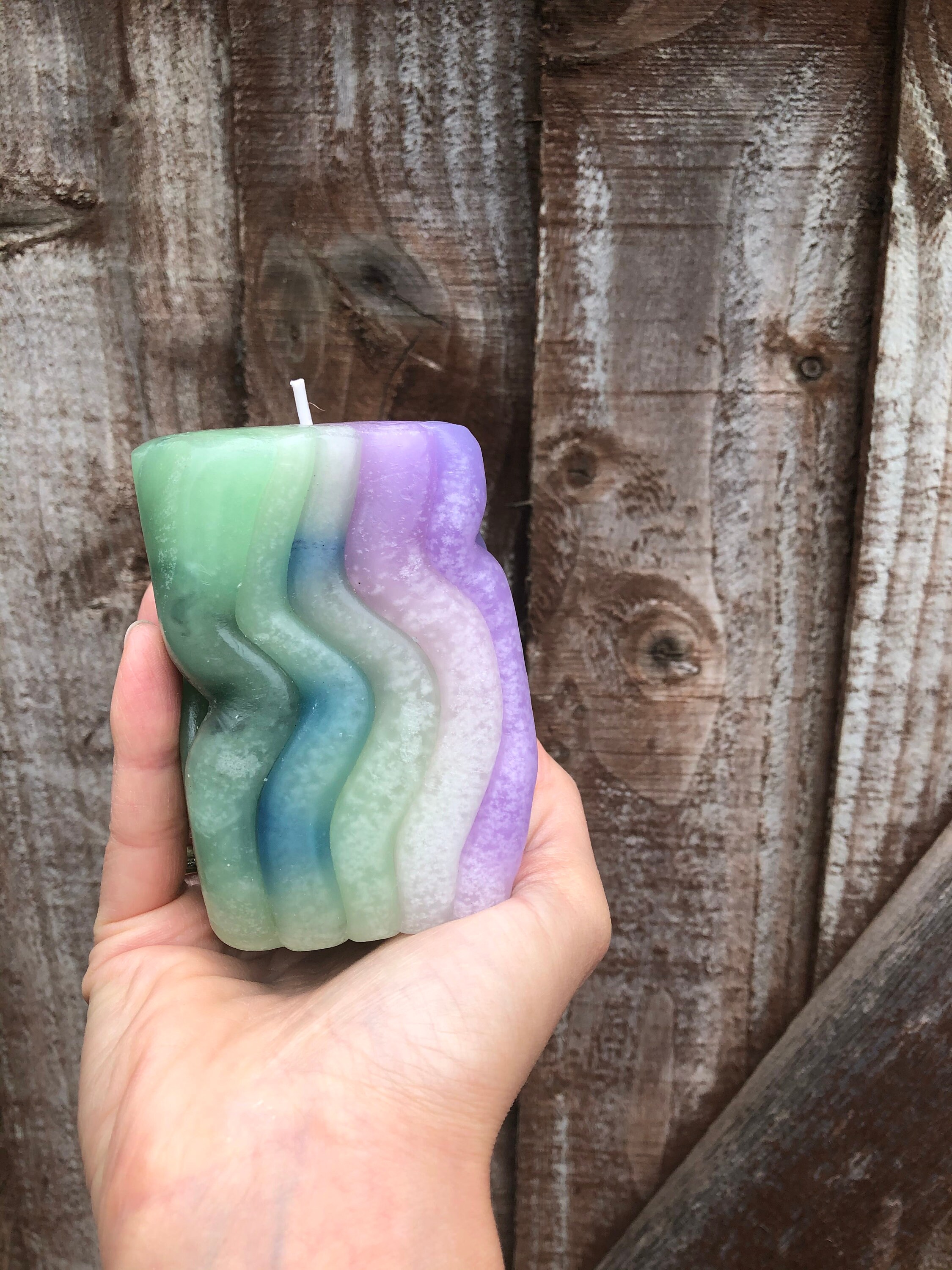 Fancy Candlecolourful Candlefunky Candlepillar Candleswirl Etsy