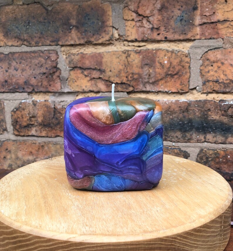 Fancy CandleFunky CandleCube CandleBlock Candle Colourful Etsy