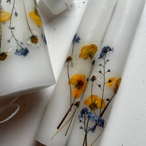 Unity Candles, Wildflower Set Candles, Wedding Ceremony Candles, Meadow Candles, Botanical Candles, Pressed Flowers, Altar Candles. image 10