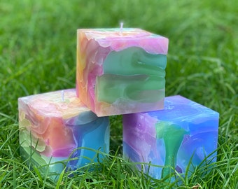 Pastel Cube Candle | Housewarming Gift | Birthday Gift | Long Lasting Candle | Gift for Her of Him | Unique Candles.