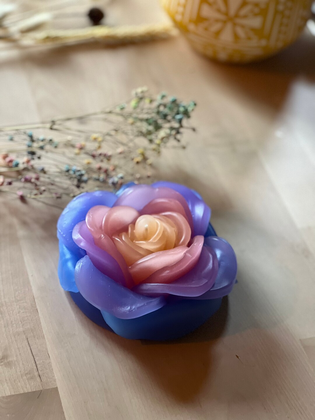 Ghirlanda Candela Con Rose Artificiali - Centrotavola Per Matrimoni E Natale - Foto 4