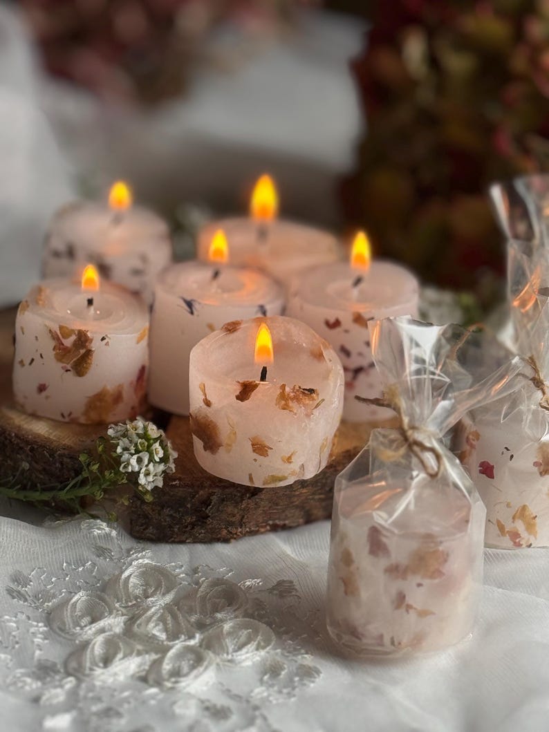 Mini botanische Gastgeschenkkerze | Handgefertigte Hochzeit Gastgeschenke Bild 14
