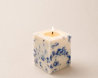 Handmade Vegan Soy Wax Candle | Dried Flower Petals, Custom Scent