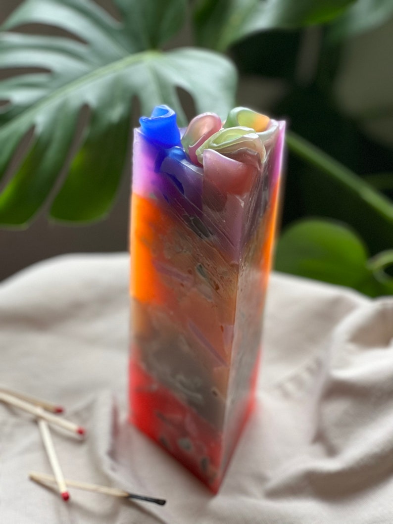 Large Triangle Pillar Candle Gem Candle Shaped Candle Etsy UK