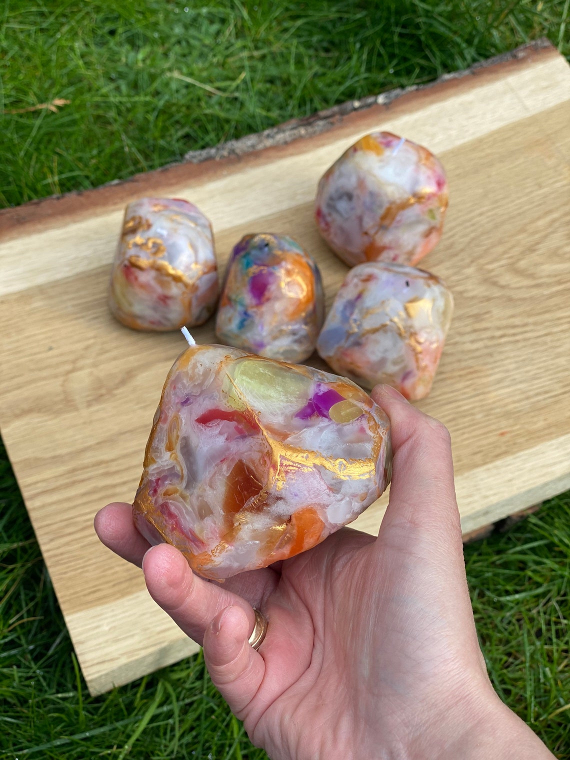 Candle Crystal Shaped Candle Burning Gem Candles Artistic Etsy UK