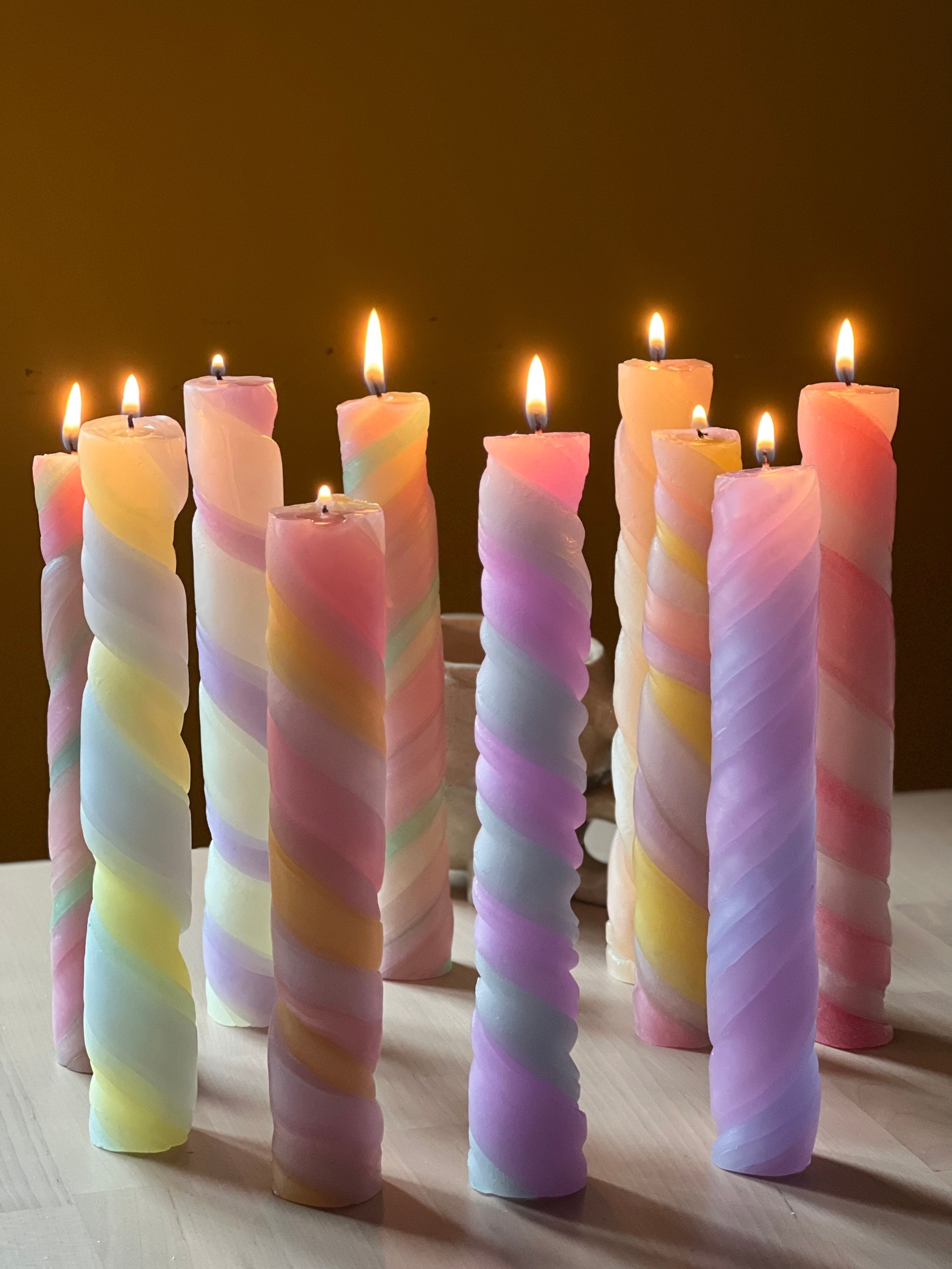 Fall Color Rope Spiral Taper Candle 2 Pack - World Market