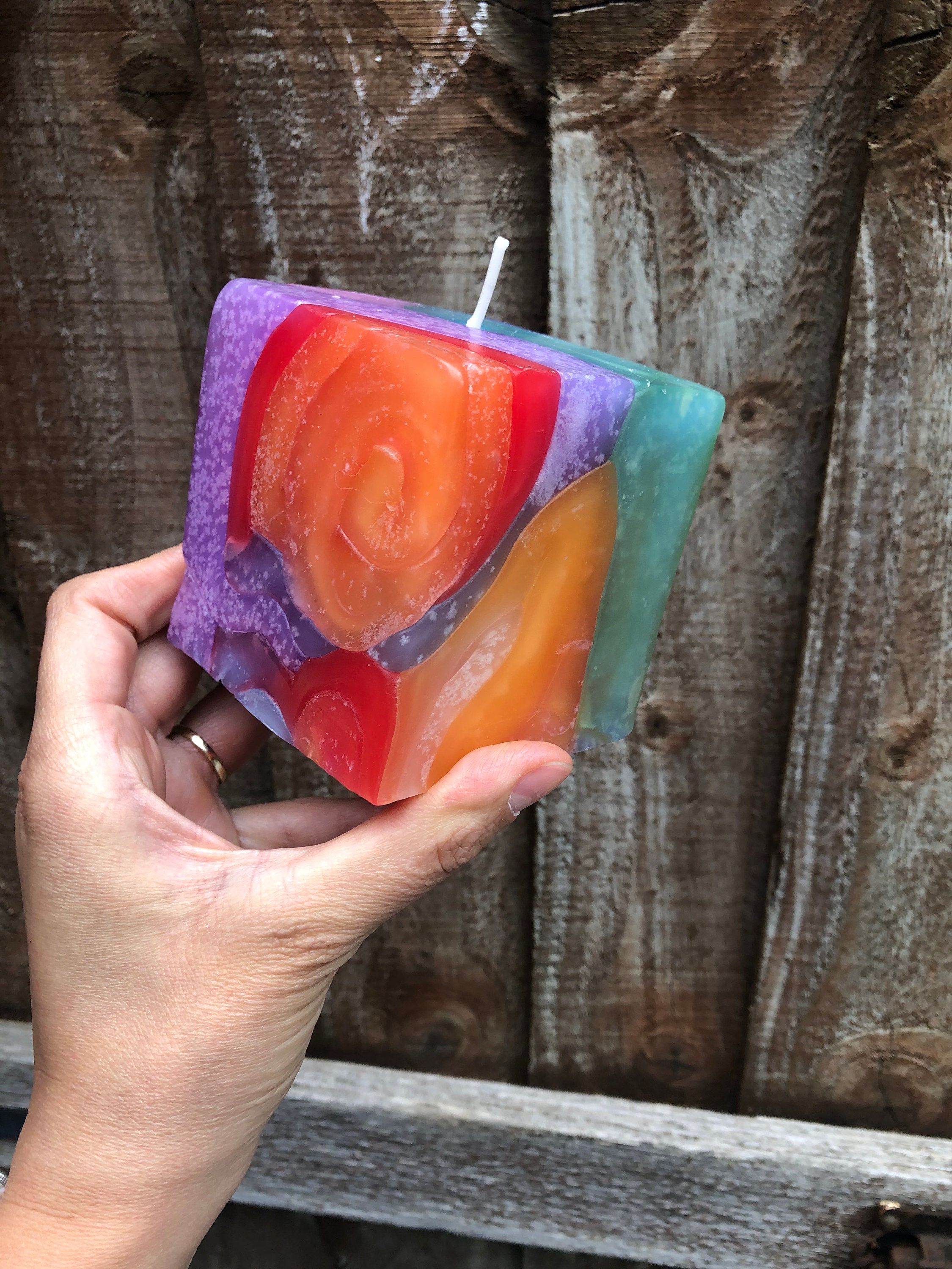 Artistic CandleSquare Candle Cube CandleColourful Candle Etsy
