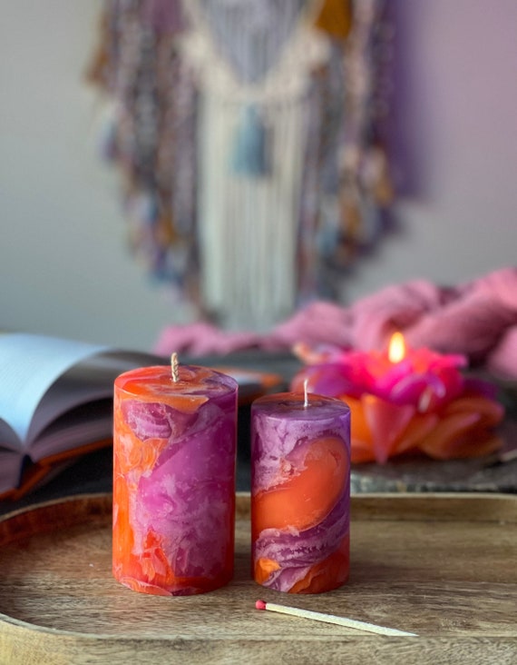 Vacunar Administración Puerto Velas de pilar de colores naranja color magenta velas de - Etsy España Vacunar Administración Puerto Velas de pilar de colores naranja color magenta velas de - Etsy España