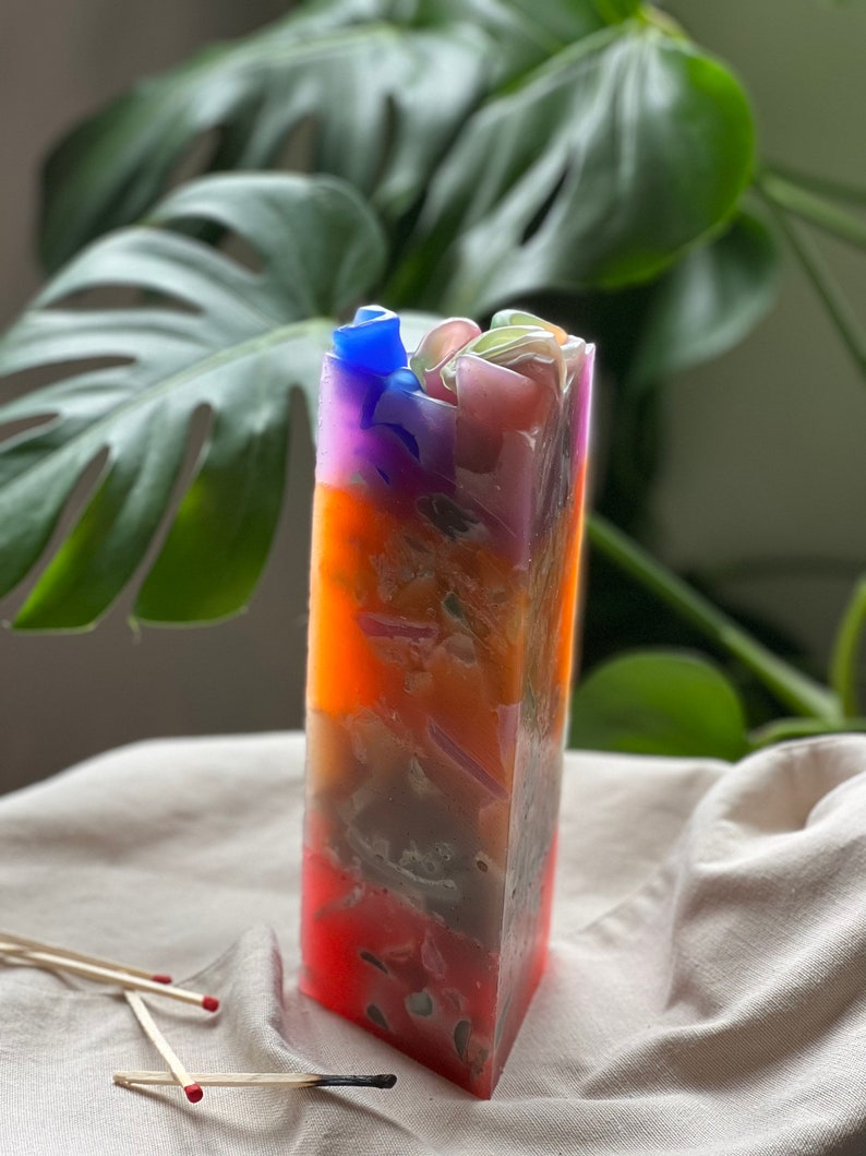 Large Triangle Pillar Candle Gem Candle Shaped Candle Etsy UK